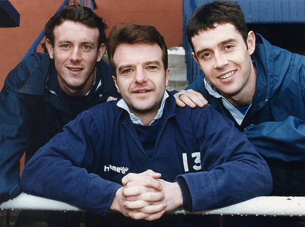 Falkirk footballers left to right: Garry Lennox, Fraser Wishart and David Weir, 1993