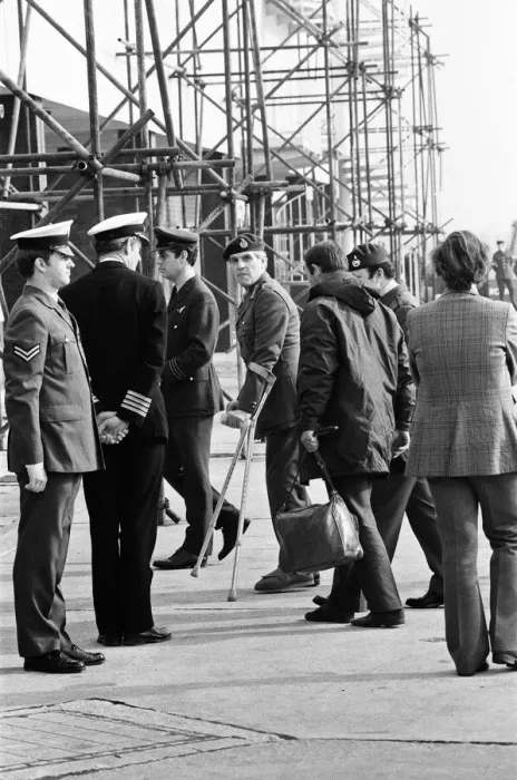 Framed Print : The Falklands Governor and the Royal Marines captured during the Argentinian Framed Print : The Falklands Governor and the Royal Marines captured during the Argentinian