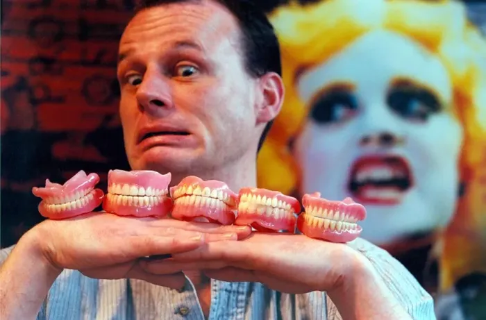 Framed Print : False teeth which will be used in the Threepenny Operat at Newcastle Play House on March Framed Print : False teeth which will be used in the Threepenny Operat at Newcastle Play House on March