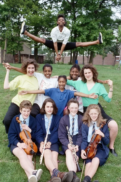 Fame... Fartown High School pupils get in the mood for their London debut