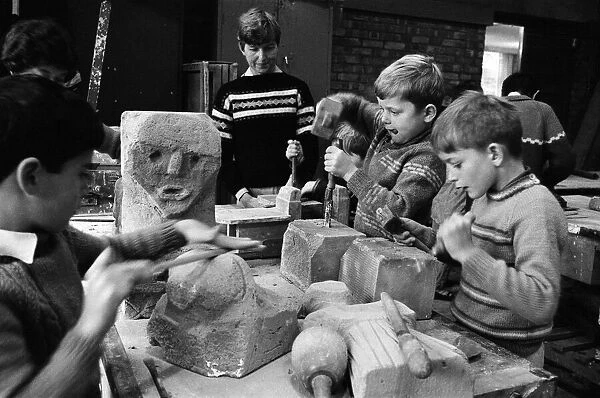 Families at Birminghams Art Centre, in the sculpture section