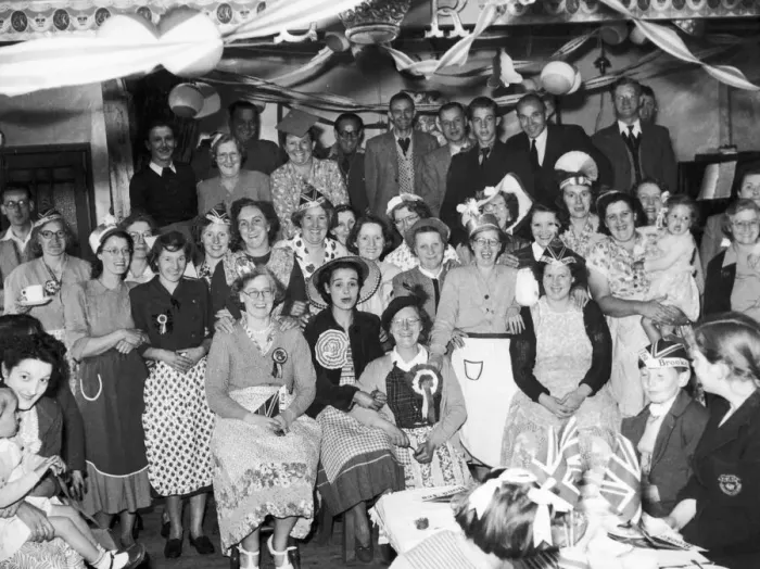Framed Print : Families get together at the Stockingford Liberal Club to celebrate the Queen Framed Print : Families get together at the Stockingford Liberal Club to celebrate the Queen