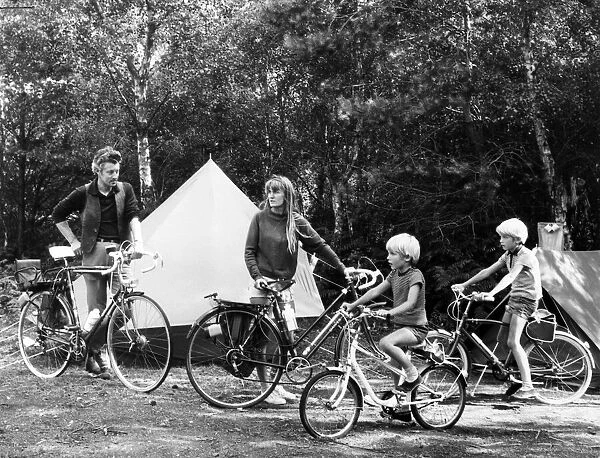 Family on Camping and Cycling Holiday, 8th January 1976. Cycling