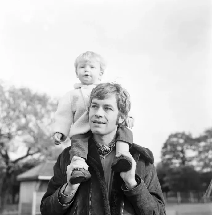 Framed Print : Family pictures of Alan Rothwell, with his son Tody aged 2 years Framed Print : Family pictures of Alan Rothwell, with his son Tody aged 2 years