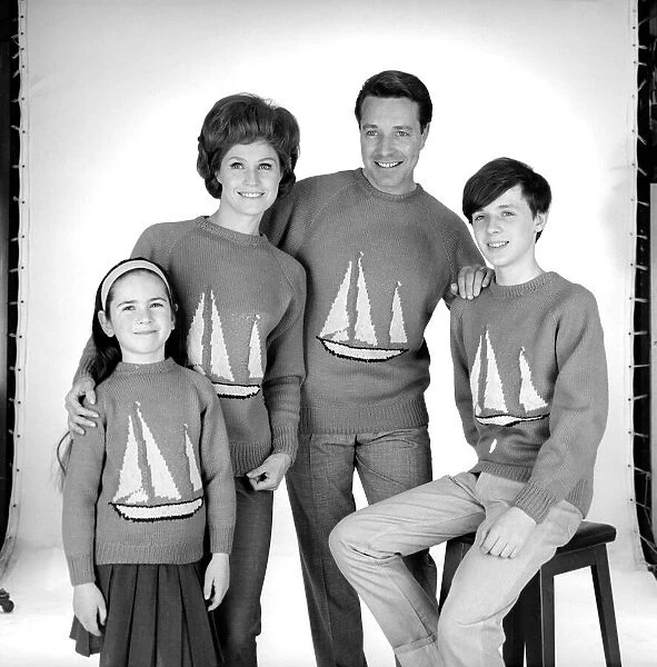 Family wearing Chichester sweaters in celebration of Sir Francis Chichester round