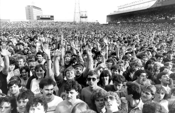 Framed Print : Fans enjoying a concert at St. Jamess Park, Newcastle by Bruce Springsteen in 1985 Framed Print : Fans enjoying a concert at St. Jamess Park, Newcastle by Bruce Springsteen in 1985