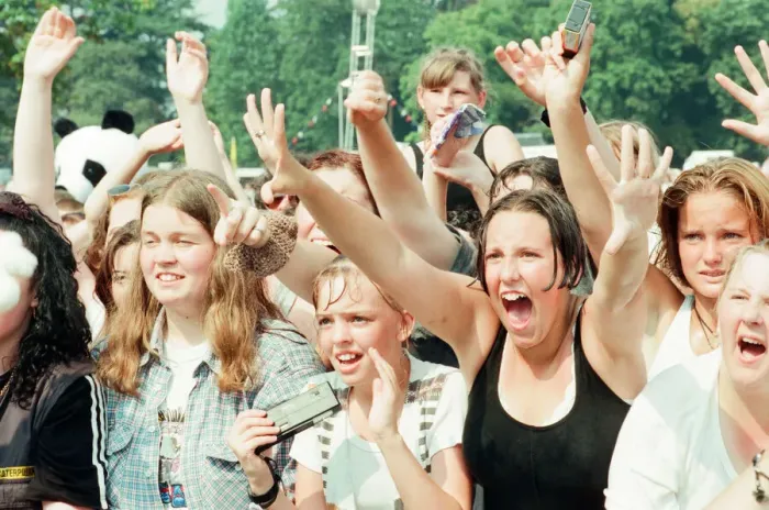 Framed Print : Fans of Peter Andre, cheer as he performs at Fun Day, Stewart Park, Marton, Middlesbrough Framed Print : Fans of Peter Andre, cheer as he performs at Fun Day, Stewart Park, Marton, Middlesbrough