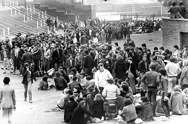 Fans queueing at St. Jamess Park Newwcastle for tickets for a Rolling Stones concert