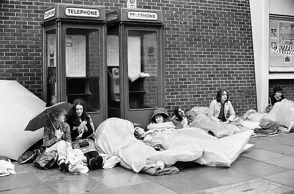Fans queuing to see rock group The Who at Brighton. 4th November 1979