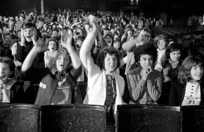 Framed Print : Fans screaming during a Beatles concert in their hometown of Liverpool July 1964