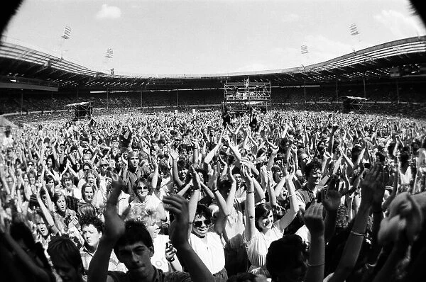 Fans at the 'Summer of 84'concert at Wembley Stadium