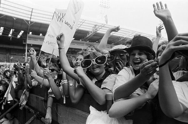 Fans at the 'Summer of 84'concert at Wembley Stadium