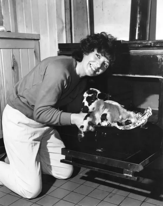 Framed Print : This was how farmer Marian Burgess brought the best out of a frozen spring lamb Framed Print : This was how farmer Marian Burgess brought the best out of a frozen spring lamb