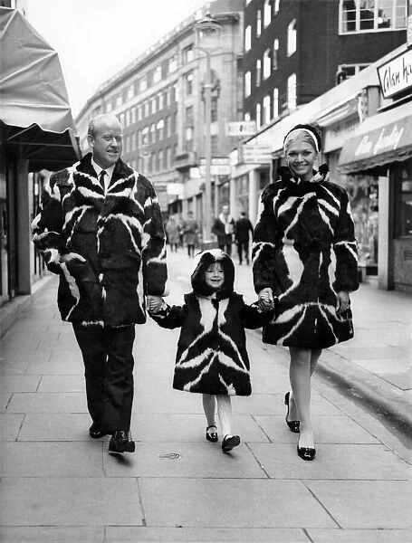 Fashion 1960s. Seven of Londons leading manufacturs of made-up furs have joined