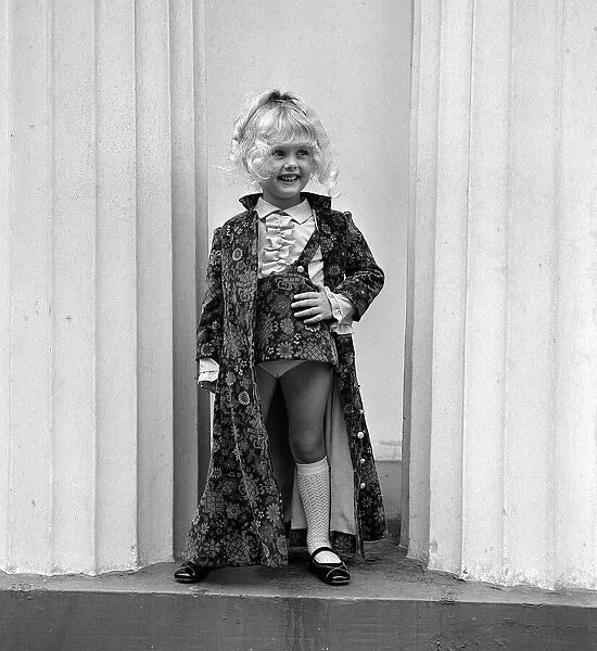 Fashion Children 1969 Four years old Samantha Yates in Printed velvet long single