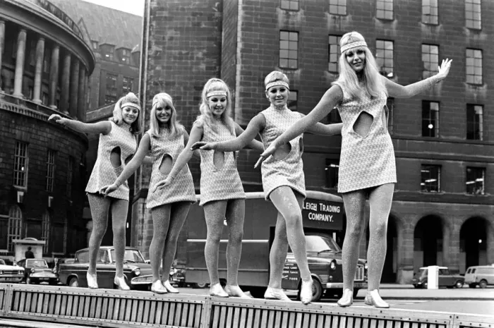Framed Print : Fashion: Clothing: Girls are pictured modeling the usheretts dress of the future designed Framed Print : Fashion: Clothing: Girls are pictured modeling the usheretts dress of the future designed
