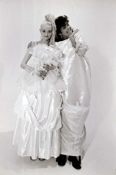 Framed Print : Fashion from comedian Dawn French Comedian Dawn French with a young blonde girl