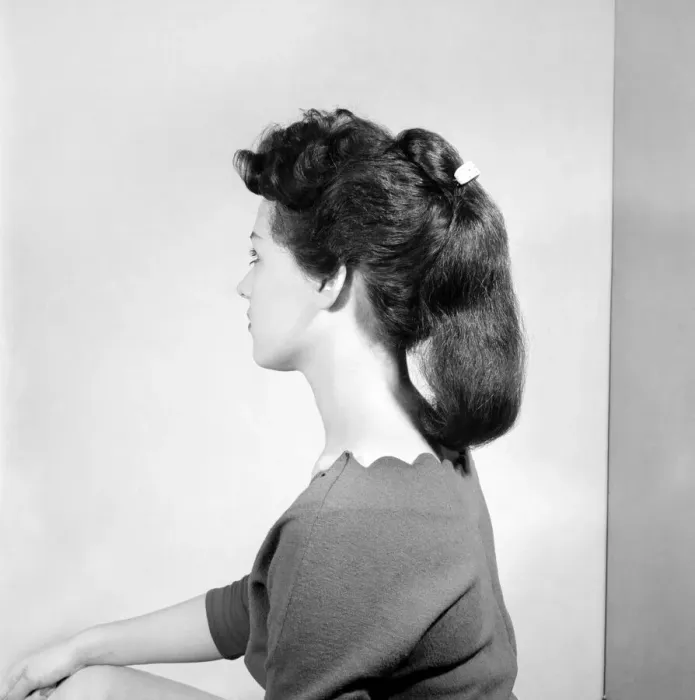 Framed Print : Fashion: Hair styles by Raymond. April 1956 B475-004 Framed Print : Fashion: Hair styles by Raymond. April 1956 B475-004