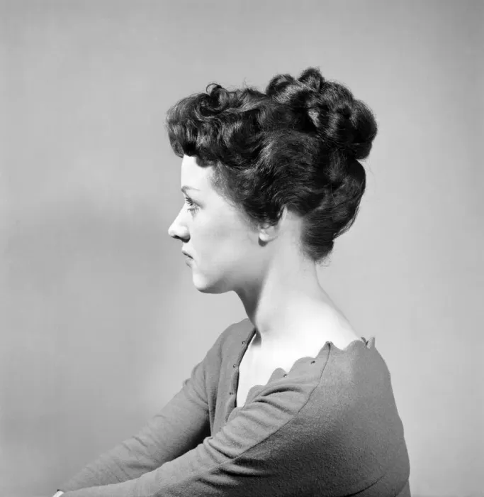 Framed Print : Fashion: Hair styles by Raymond. April 1956 B475-008 Framed Print : Fashion: Hair styles by Raymond. April 1956 B475-008