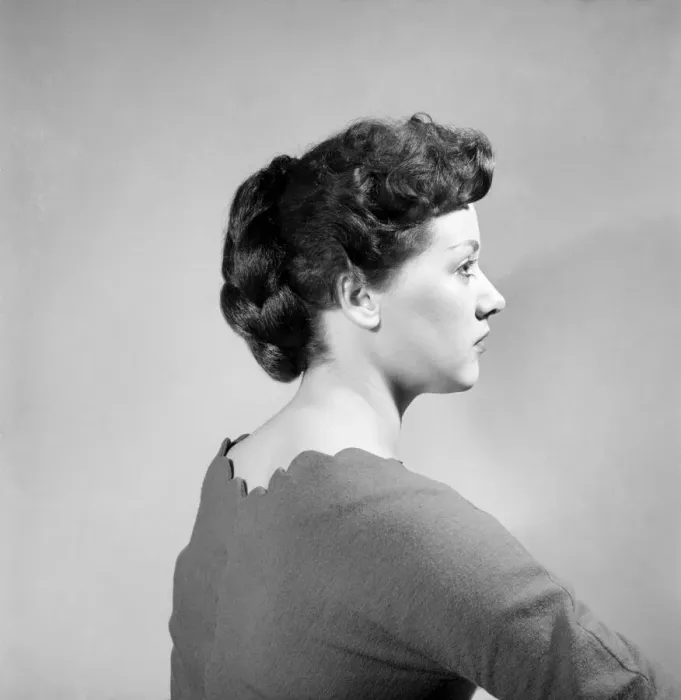Framed Print : Fashion: Hair styles by Raymond. April 1956 B475-009 Framed Print : Fashion: Hair styles by Raymond. April 1956 B475-009