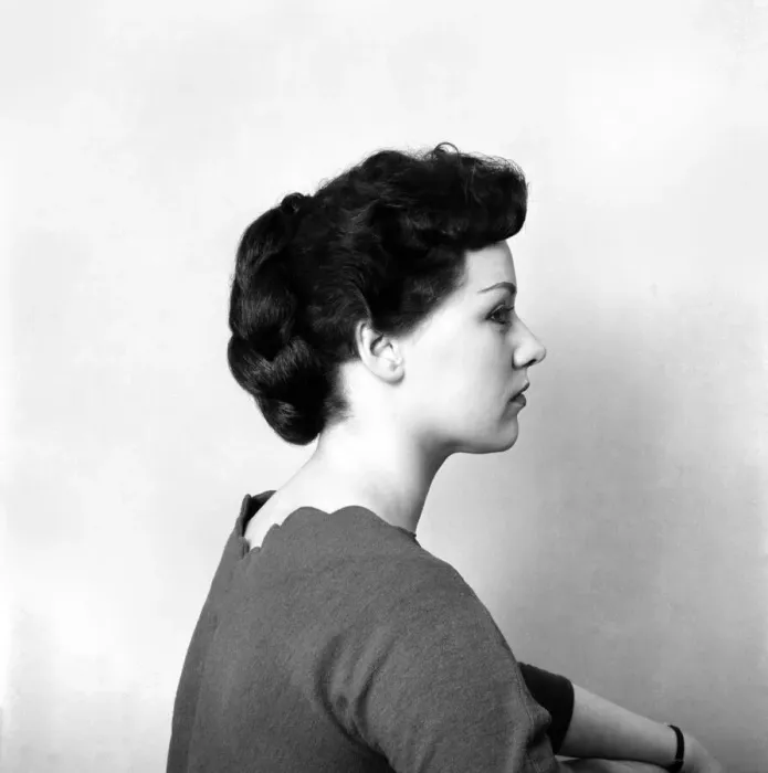 Framed Print : Fashion: Hair styles by Raymond. April 1956 B475-014 Framed Print : Fashion: Hair styles by Raymond. April 1956 B475-014