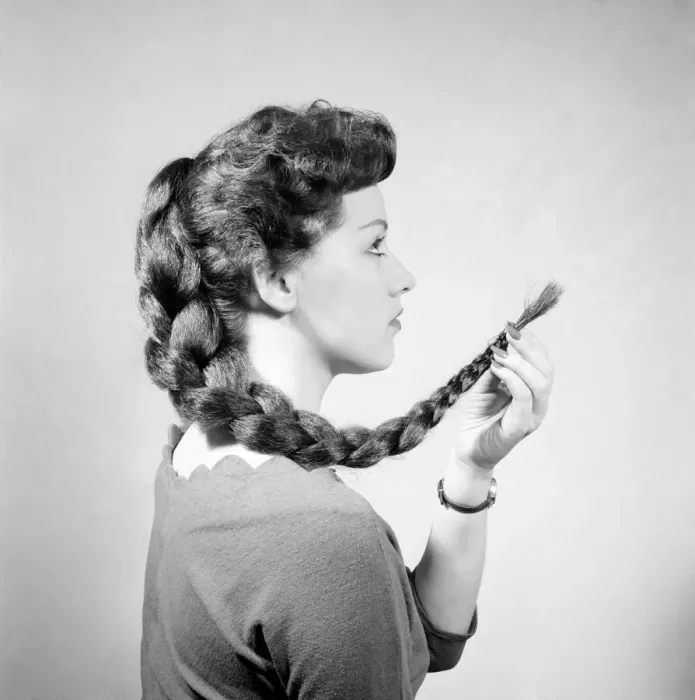 Framed Print : Fashion: Hair styles by Raymond. April 1956 B475-015