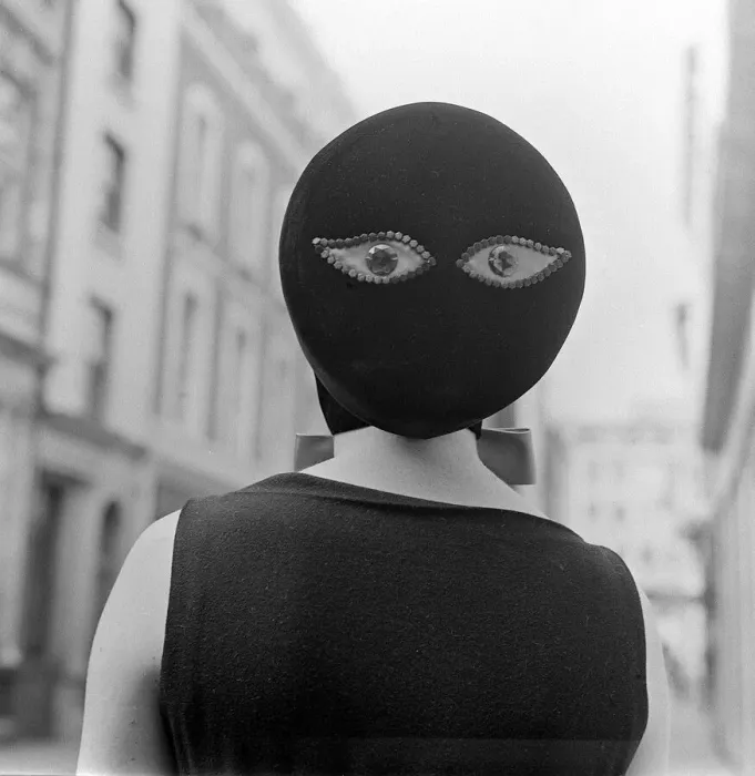 Framed Print : Fashion Hats July 1965 Hat with eyes on the back Framed Print : Fashion Hats July 1965 Hat with eyes on the back