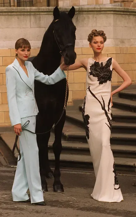 Framed Print : Fashion Models Tabitha and Tania modeling clothes by designers Hussein Chalayan Framed Print : Fashion Models Tabitha and Tania modeling clothes by designers Hussein Chalayan