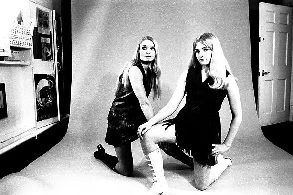 A fashion shoot from 13 April 1970 - Models wear dresses with knee lenght boots
