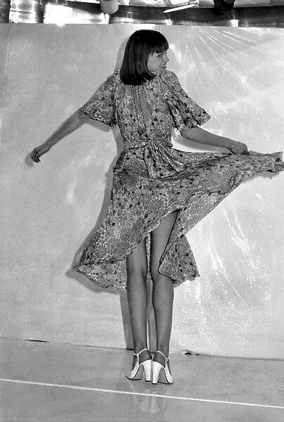 Fashion Shoot: Models: Paris - Spring  /  Summer 1975: Alison in a Flowered Dress by Ted