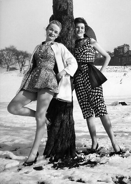 Fashion. Snow everywhere but for these two girls it might as well be spring