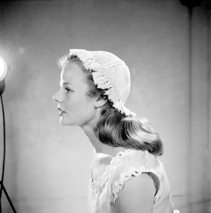 Framed Print : Fashion - Woman. Crochet Cap. July 1952 C3366