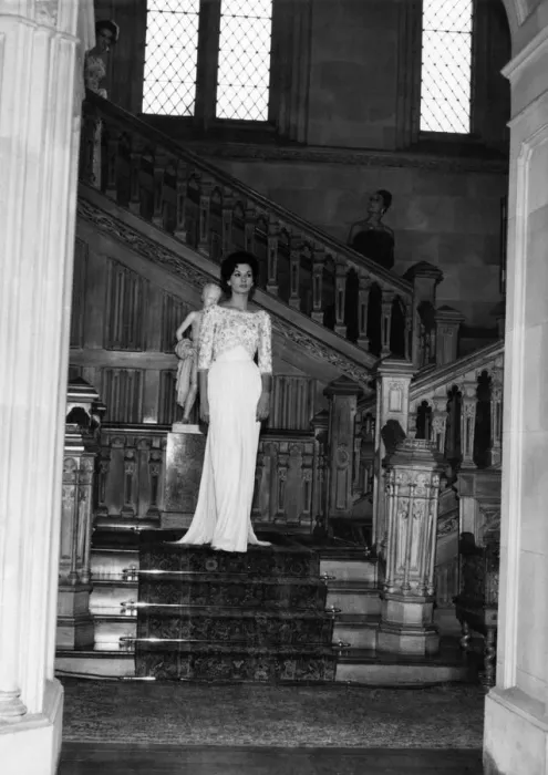 Framed Print : Fashions 1960 s: Fashion show at High Clere Castle, home of Lord Carnarvon
