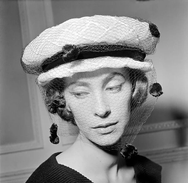 Fashions: Hat fashions. January 1957 J0218-001