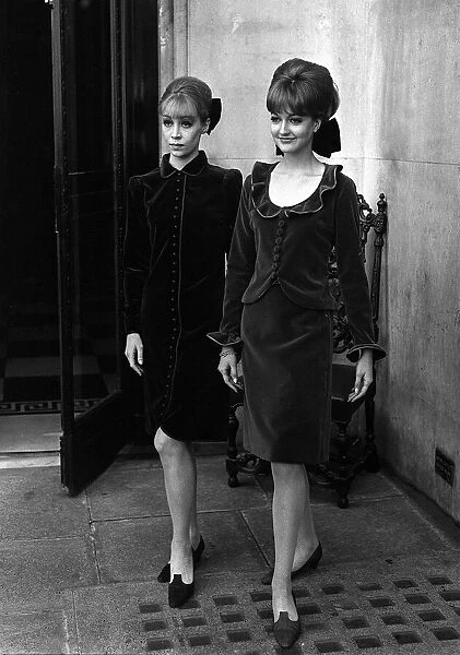 Fashions taken during London Fashion Week 1964 Knee length velvet dress
