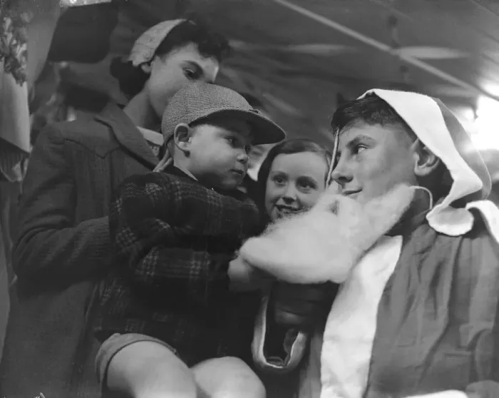 Framed Print : Father Christmas Geoffrey Hall aged 15 seen here at Bushlan Department Store at Stoke Framed Print : Father Christmas Geoffrey Hall aged 15 seen here at Bushlan Department Store at Stoke