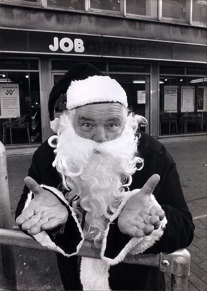 Father Christmas outside the Job centre circa 1980s