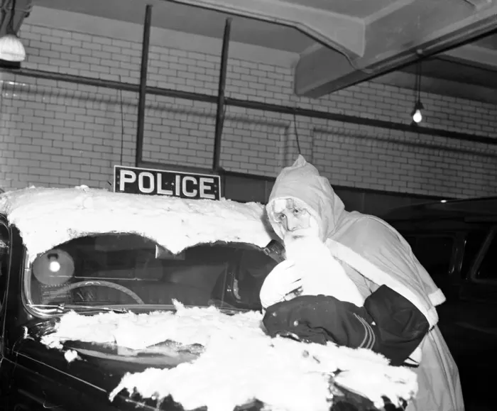 Framed Print : Father Christmas is really Police Sergeant Cyril Condliffe of Salford Police