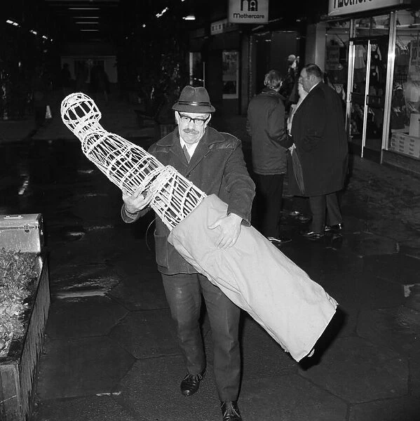 Father Christmas taken out of the Cleveland Centre. Middlesbrough, North Yorkshire, 1974