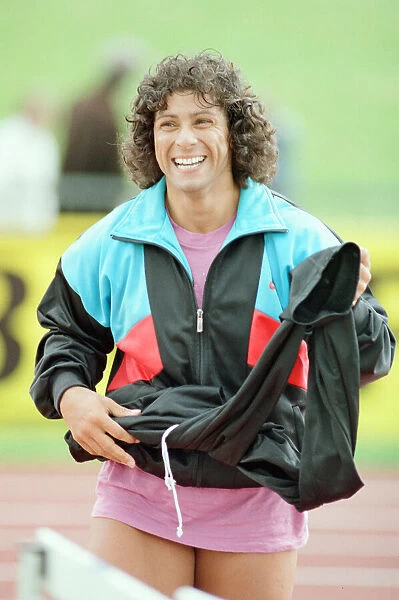 Fatima Whitbread, British javelin thrower at the 1988 UK Athletics Championships