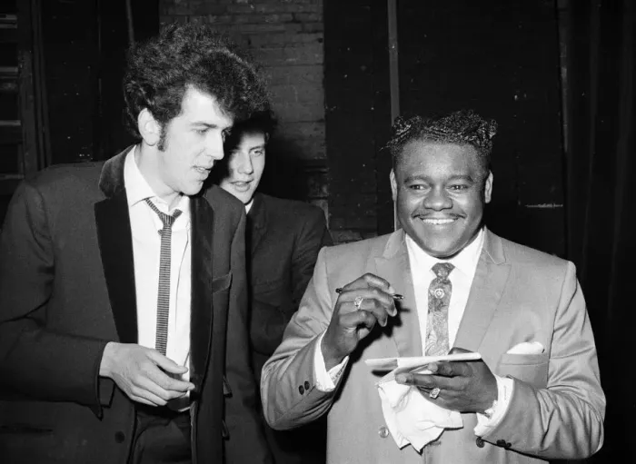 Framed Print : Fats Domino with a fan. Saville Theatre, after his performance. 27th March 1967 Framed Print : Fats Domino with a fan. Saville Theatre, after his performance. 27th March 1967