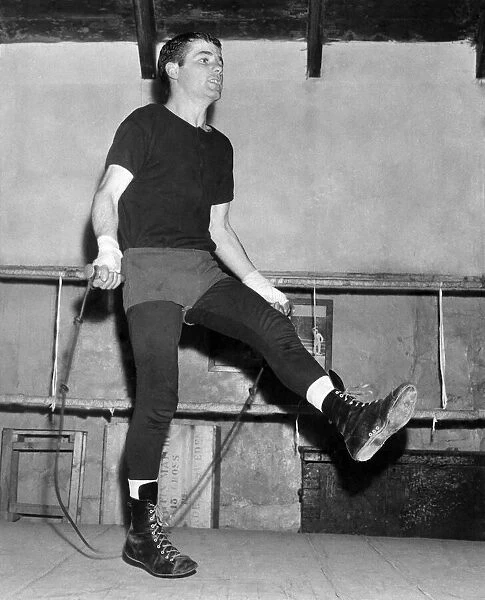 Featherweight boxer Walter McGowan during training at his fathers gym in Hamilton