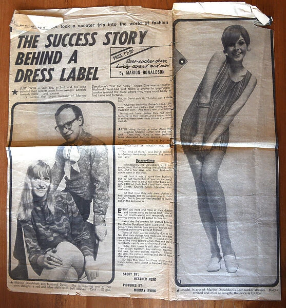 Feature on iconic fashion label Marion Donaldson, Daily Record from 1967