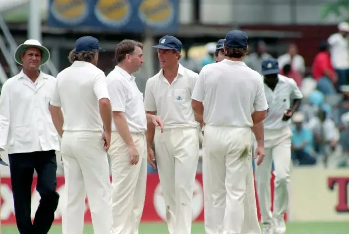 Framed Print : February 1990 90-1082-039 International Test Match Cricket. West Indies vs England
