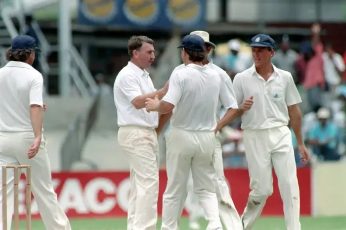 Framed Print : February 1990 90-1082-040 International Test Match Cricket. West Indies vs England