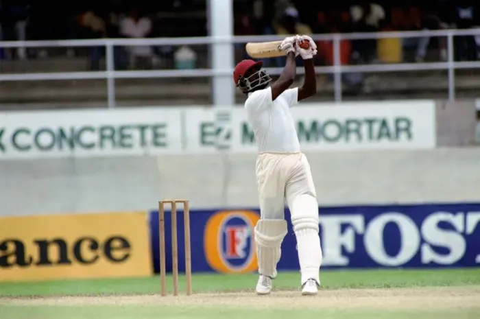 Framed Print : February 1990 90-1082-056 International Test Match Cricket. West Indies vs England