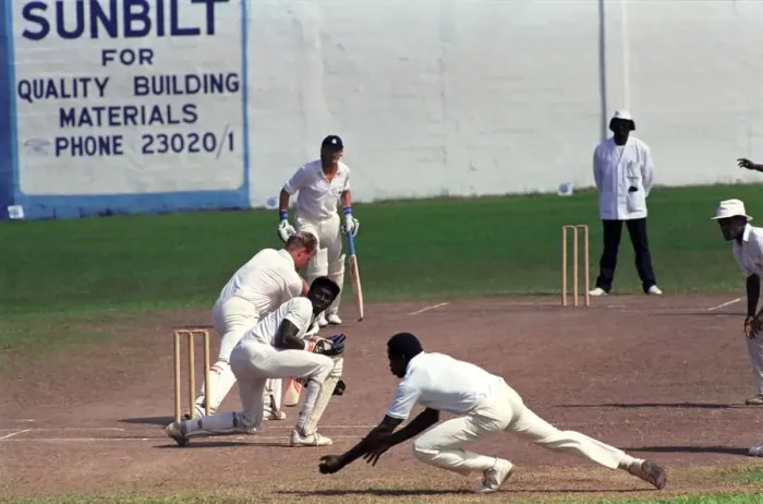 Framed Print : February 1990 90-1082-079 International Test Match Cricket. West Indies vs England Framed Print : February 1990 90-1082-079 International Test Match Cricket. West Indies vs England