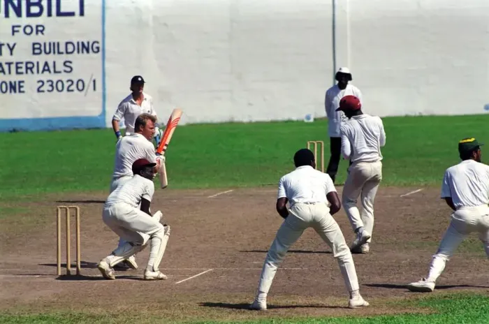 Framed Print : February 1990 90-1082-086 International Test Match Cricket. West Indies vs England
