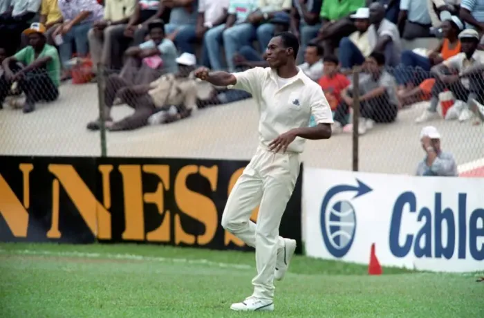 Framed Print : February 1990 90-1082-118 International Test Match Cricket. West Indies vs England