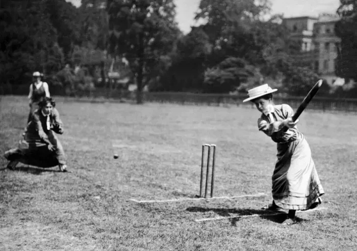 Framed Print : Female cricketer of The Regents Ladies Games Club in action. 4th July 1908 Framed Print : Female cricketer of The Regents Ladies Games Club in action. 4th July 1908